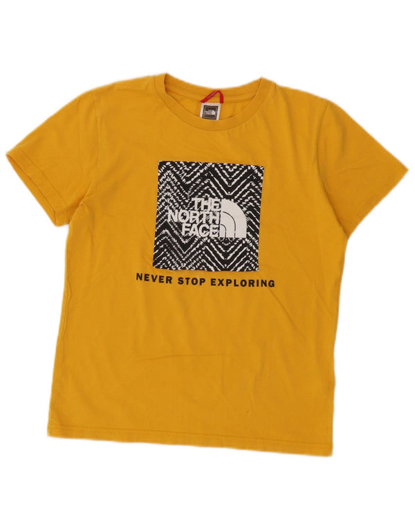 The North Face Boys Graphic T-Shirt Top 11-12 Years Large Yellow Cotton