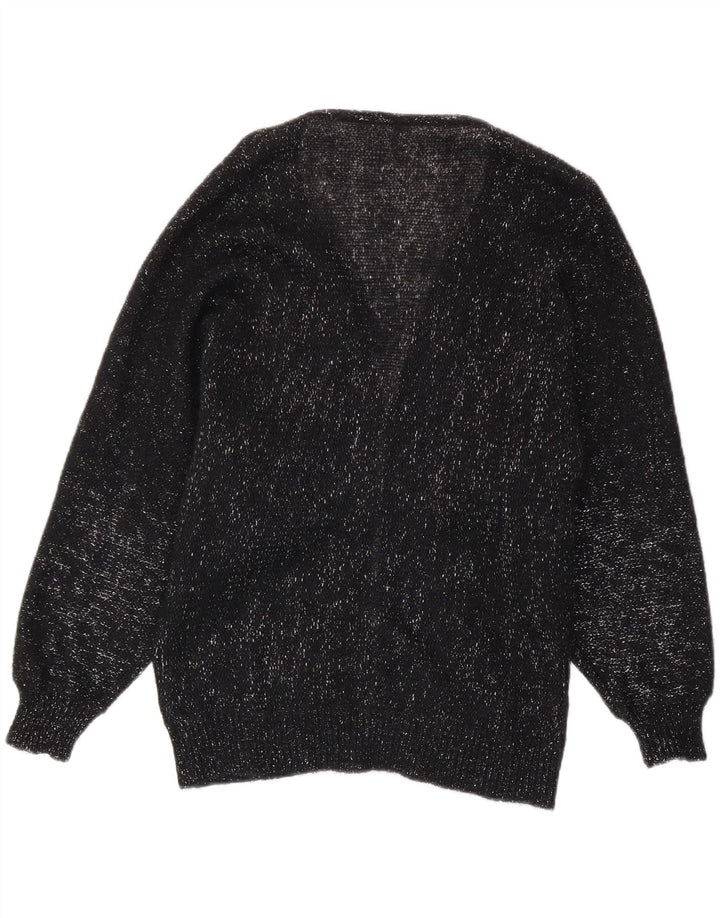 VINTAGE Womens Cardigan Sweater UK 14 Medium Black