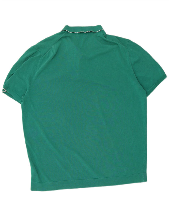 Ανδρικό μπλουζάκι πόλο Massimo Dutti 2XL πράσινο βαμβακερό