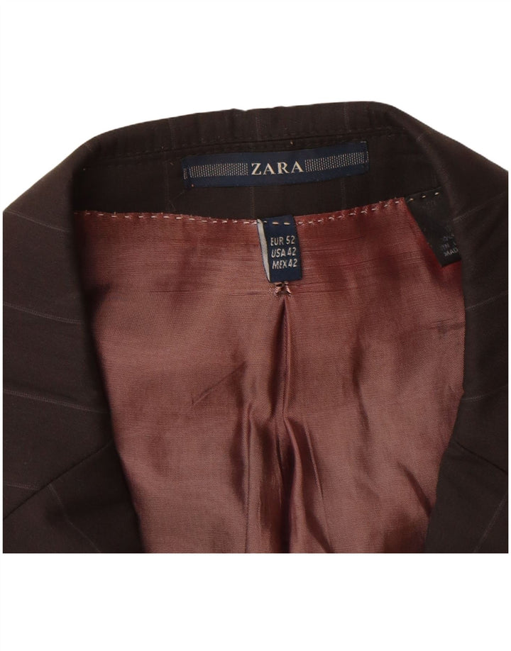 Zara Ανδρικό σακάκι μπλέιζερ με 2 κουμπιά EU 52 Μεγάλο μαύρο ριγέ μαλλί