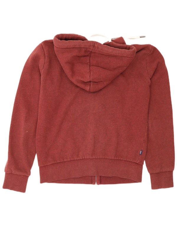 Superdry Ανδρικό πουλόβερ με κουκούλα με φερμουάρ, μικρό βαμβακερό μπορντό