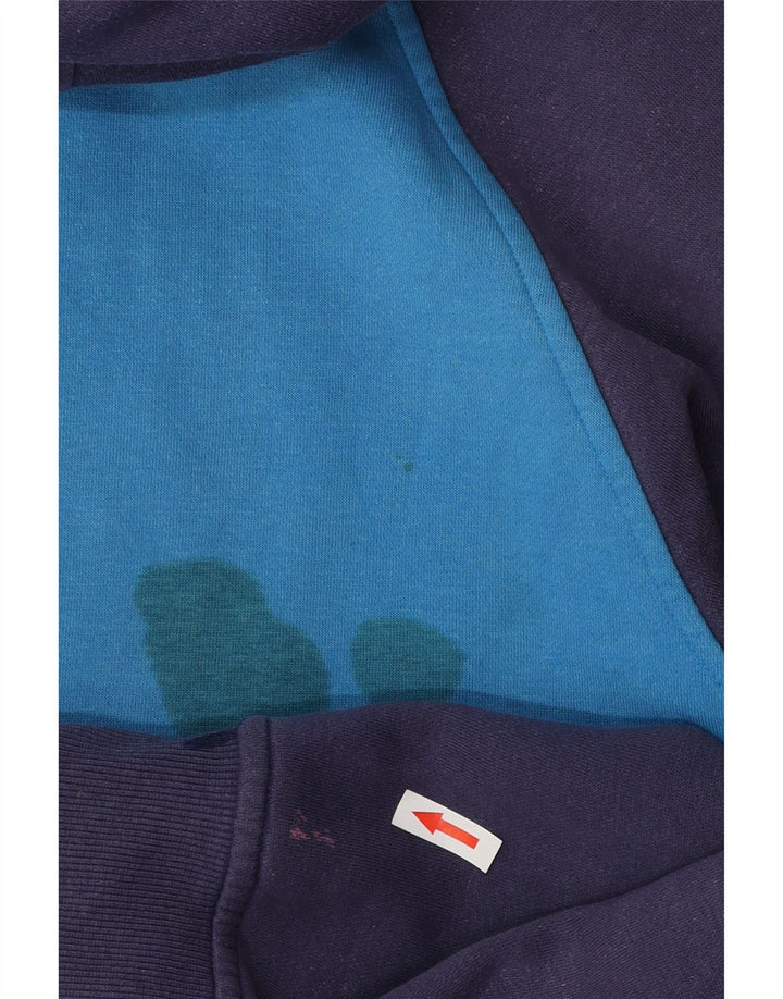 Ανδρικό πουλόβερ Saltrock με φερμουάρ με κουκούλα σε μεγάλο μπλε χρώμα, βαμβακερό