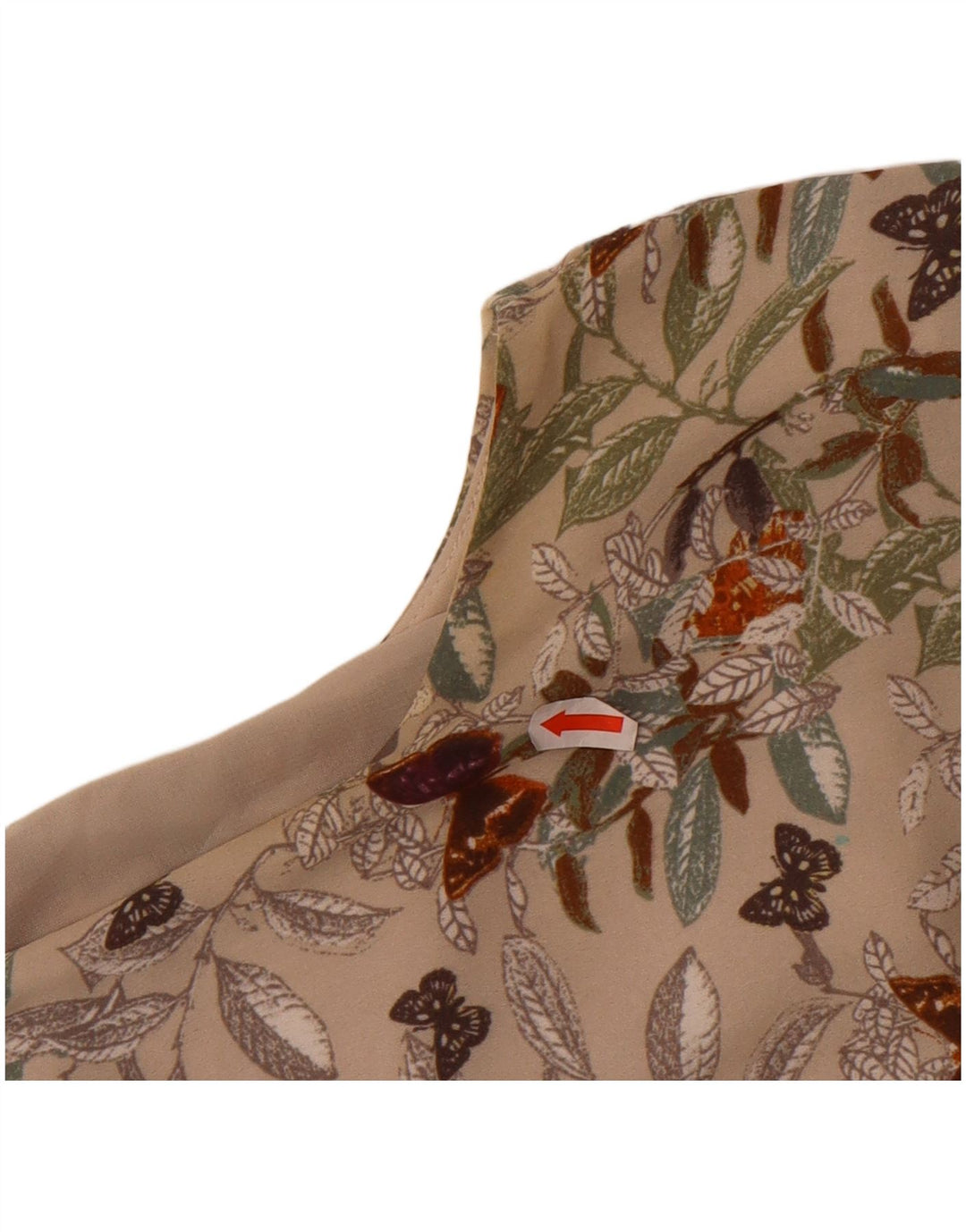 MONSOON Womens Sleeveless Sheath Dress UK 14 Medium Beige Floral Polyester