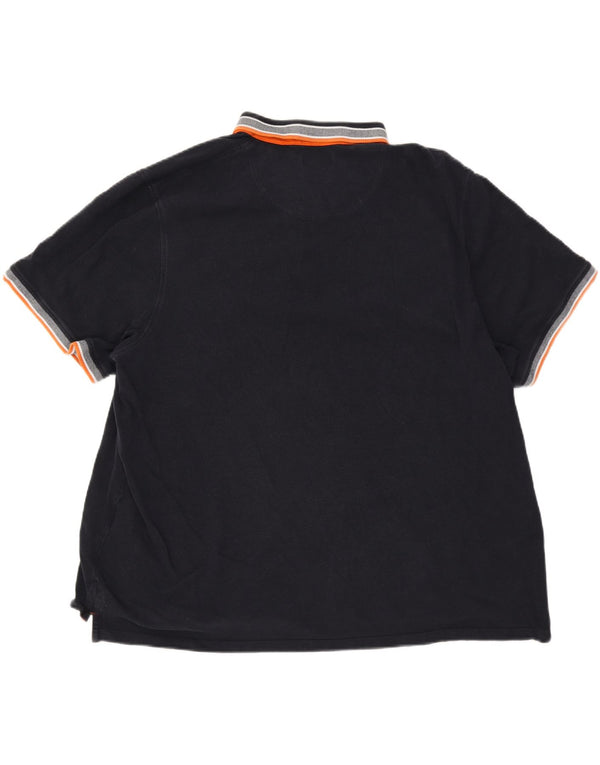 Ανδρικό μπλουζάκι πόλο Jack & Jones 4XL, μπλε ναυτικό, βαμβακερό ριγέ