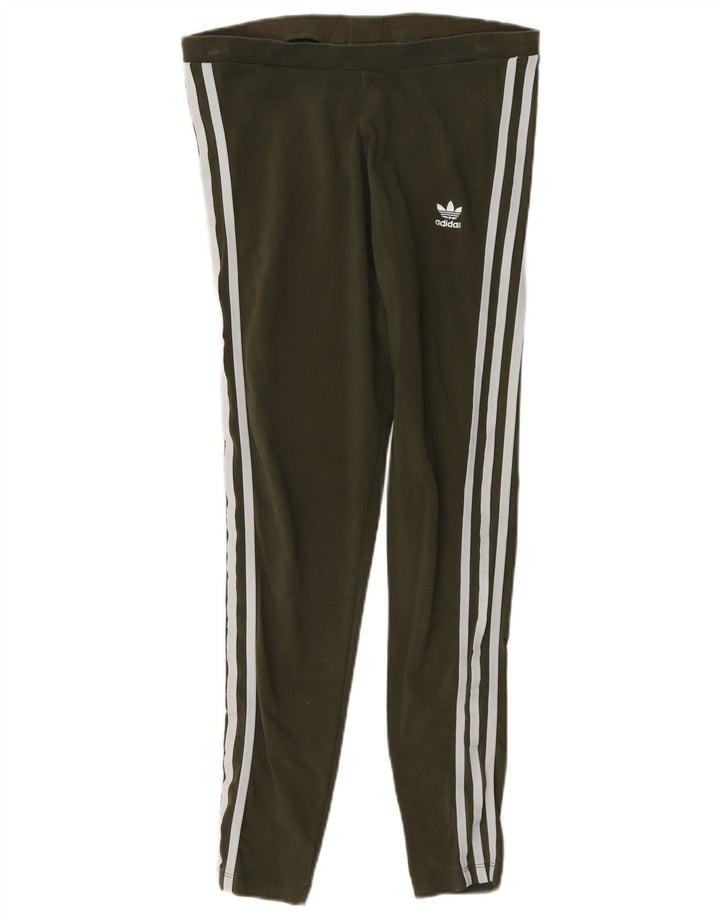Γυναικείο κολάν Adidas UK 14 μεσαίο βαμβακερό χακί