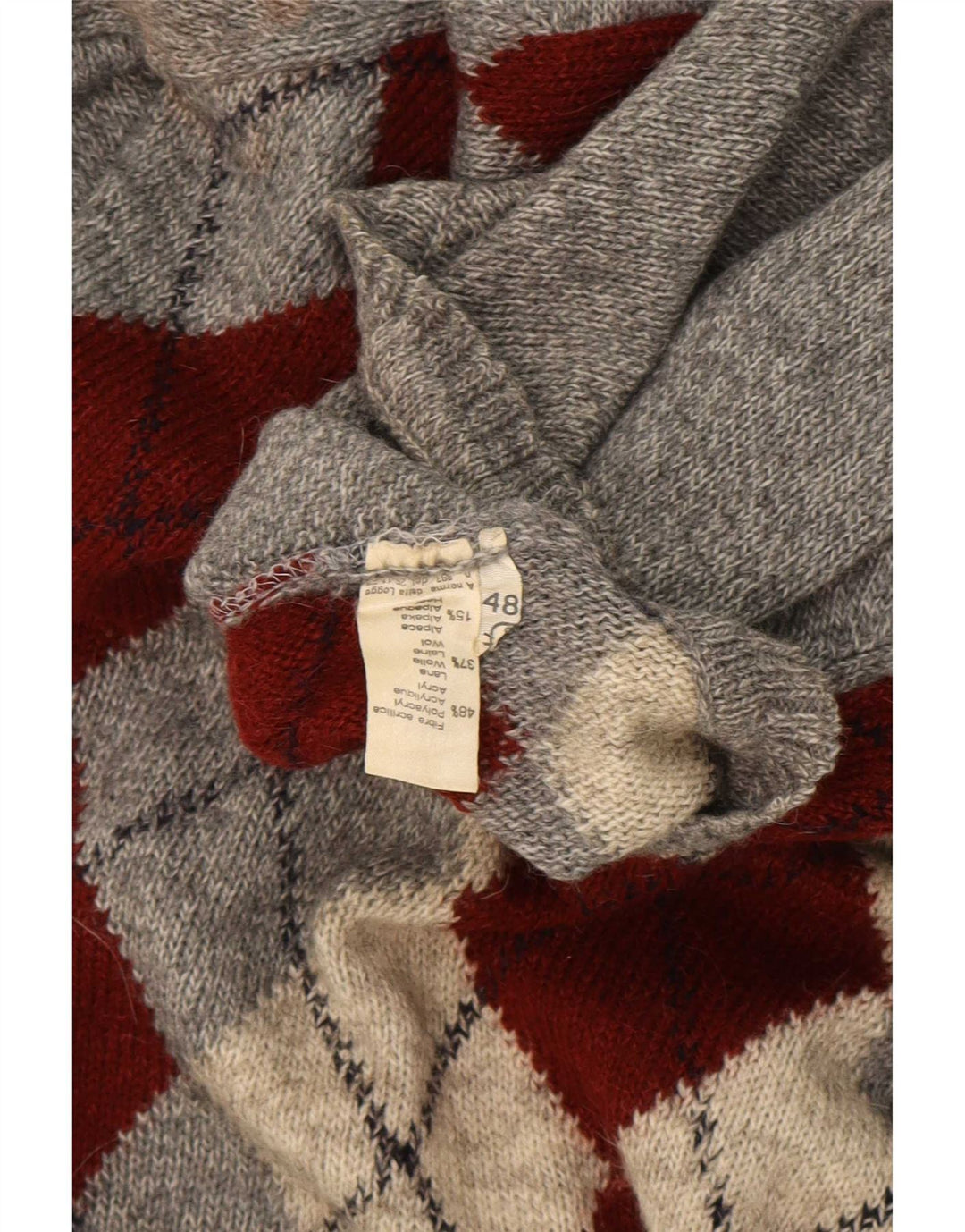 Ανδρικό πουλόβερ Rodes Crew Neck Jumper IT 48 Medium Grey Argyle/Diamond