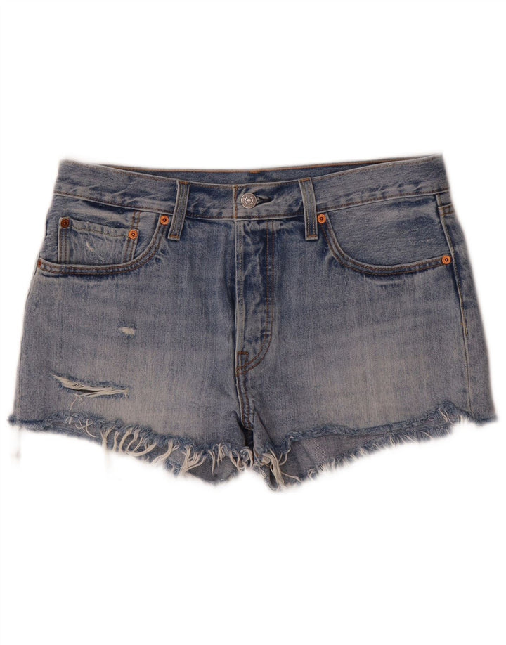 Levi's Womens 501 Distressed τζιν σορτς W31 μεσαίο μπλε βαμβακερό