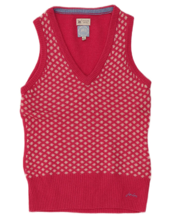 Γυναικείο γιλέκο Joules Tank Top UK 8 Μικρό ροζ λουλουδένιο μαλλί αρνιού