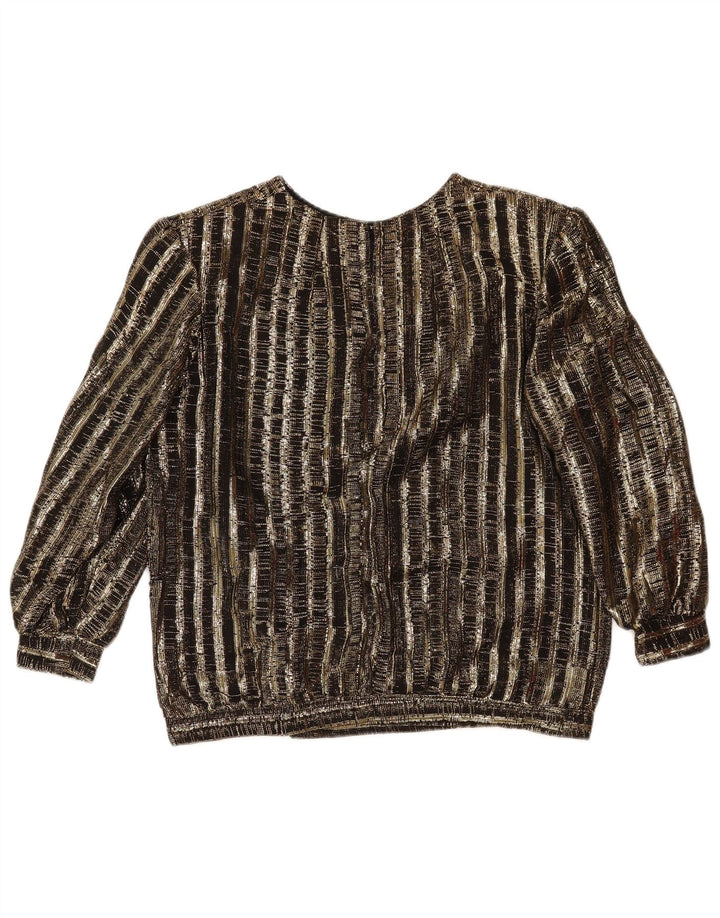 Vintage γυναικείο σετ 2 τεμαχίων UK 14 Medium W29 καφέ ριγέ