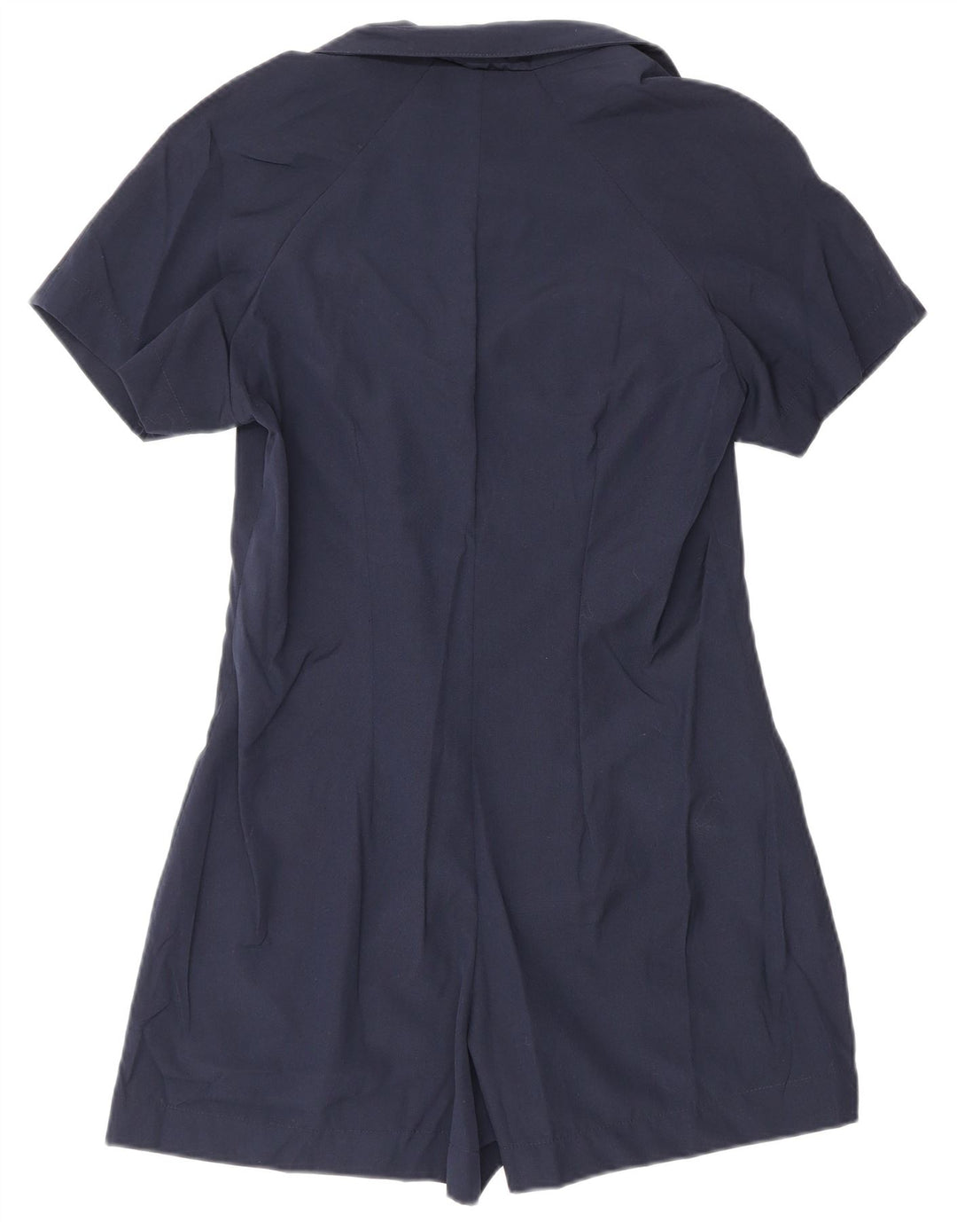 Vintage γυναικείο κοντομάνικο Playsuit UK 12 Medium Navy Blue Polyester
