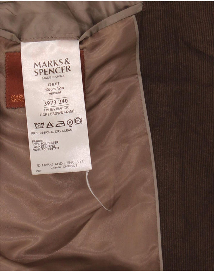 Marks & Spencer Ανδρικό σακάκι κοτλέ σακάκι UK 42 κουμπιών μεγάλο καφέ