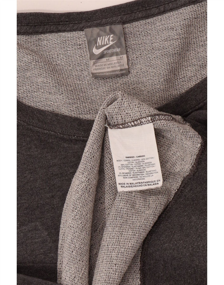 Γυναικείο φούτερ Nike Graphic Off Shoulder Jumper UK 12 Μεσαίο γκρι βαμβακερό