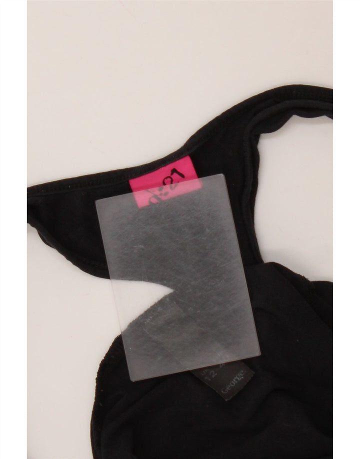 Γυναικείο γραφικό γιλέκο VINTAGE UK 12 μεσαίο μαύρο βαμβακερό