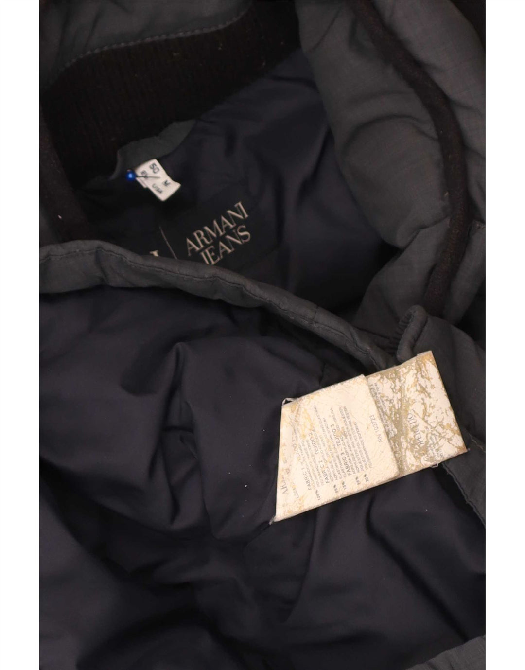 Armani Ανδρικό παλτό με κουκούλα με επένδυση UK 38 Medium Grey Polyamide