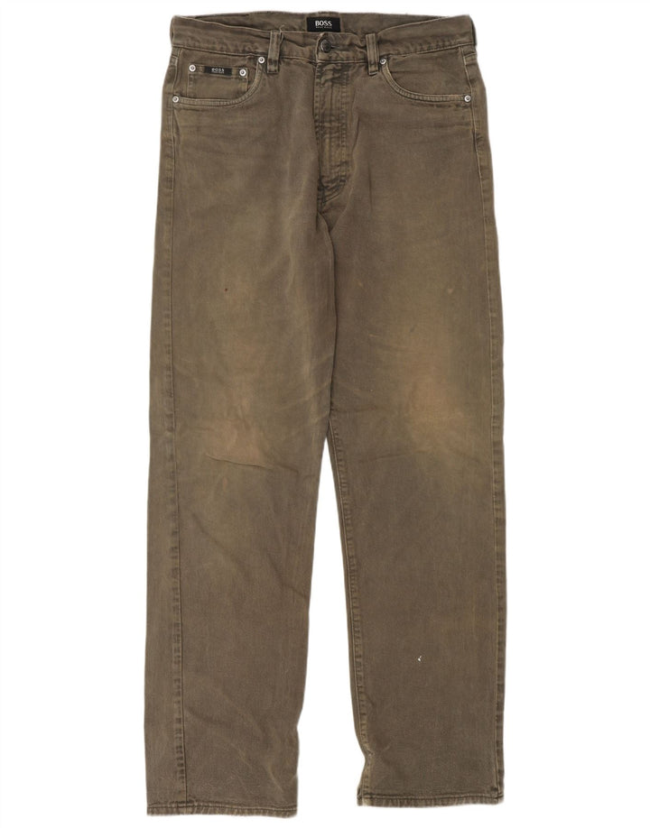 HUGO BOSS Ανδρικό τζιν Arkansas ίσιο W34 L34 Χακί βαμβακερό