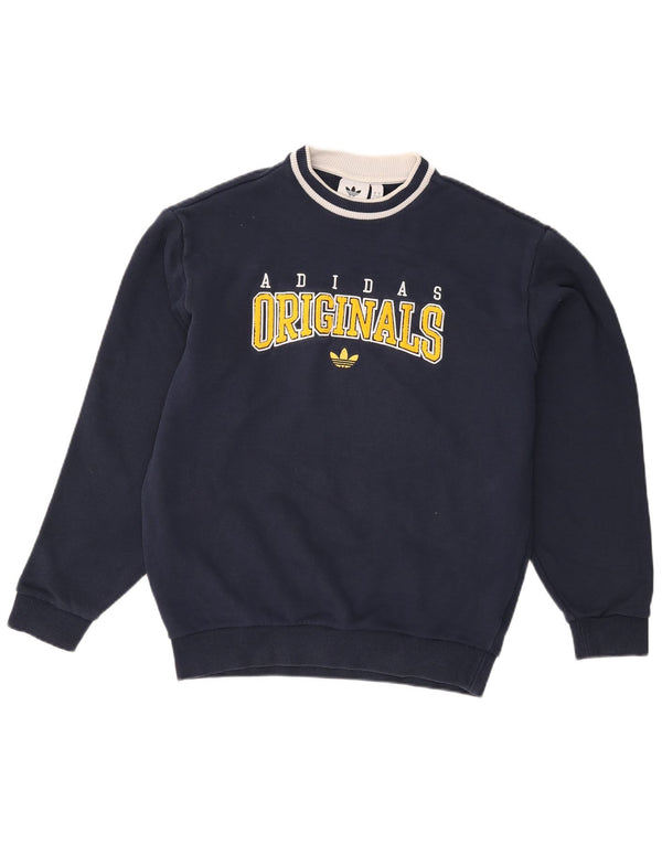 Ανδρικό φούτερ Adidas Graphic Loose Fit Jumper Small Navy Blue από βαμβακερό