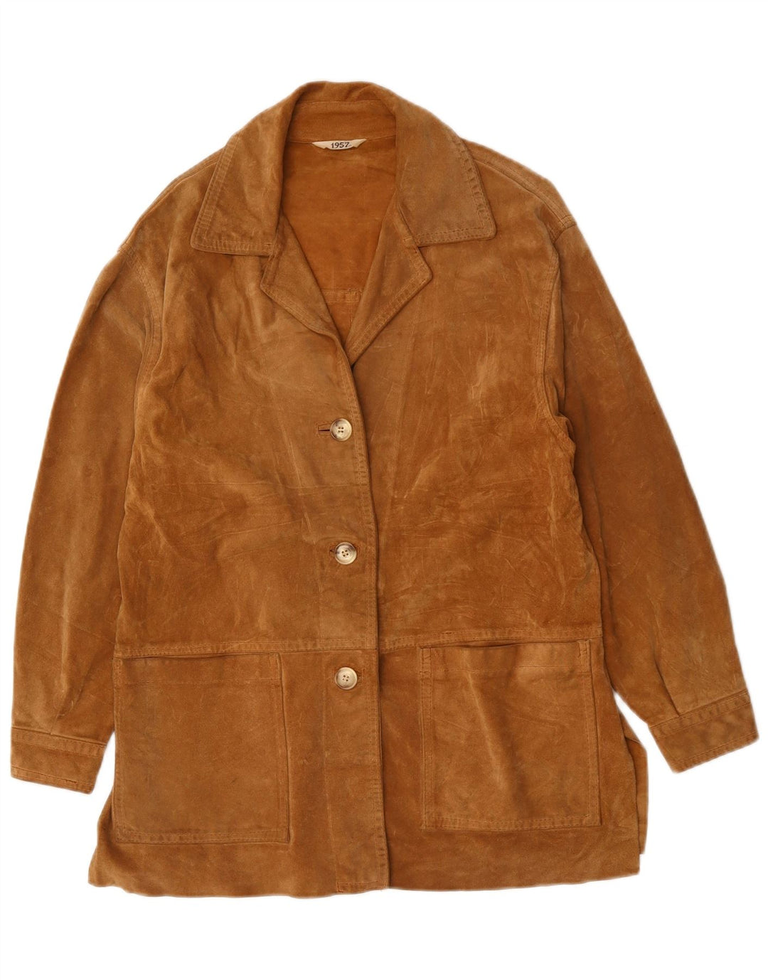 VINTAGE Γυναικείο Suede Jacket UK 14 Large Brown