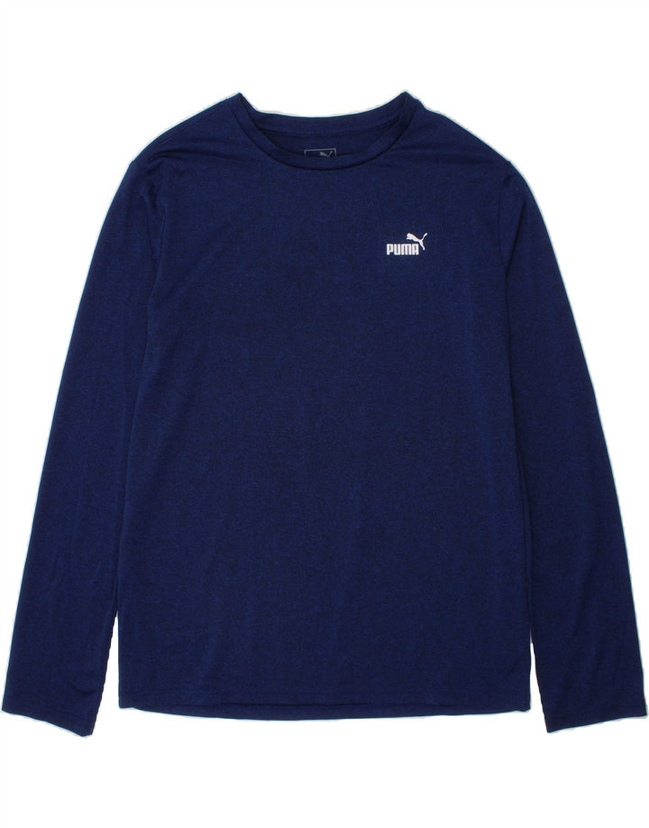 PUMA Boys Top Long Sleeve 15-16 Years XL Navy Blue Polyester Vintage Puma and Second-Hand Puma from Messina Hembry 