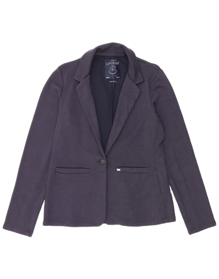 Superdry Γυναικείο Μπουφάν 1 Κουμπί Blazer UK 14 Medium Navy Blue βαμβακερό