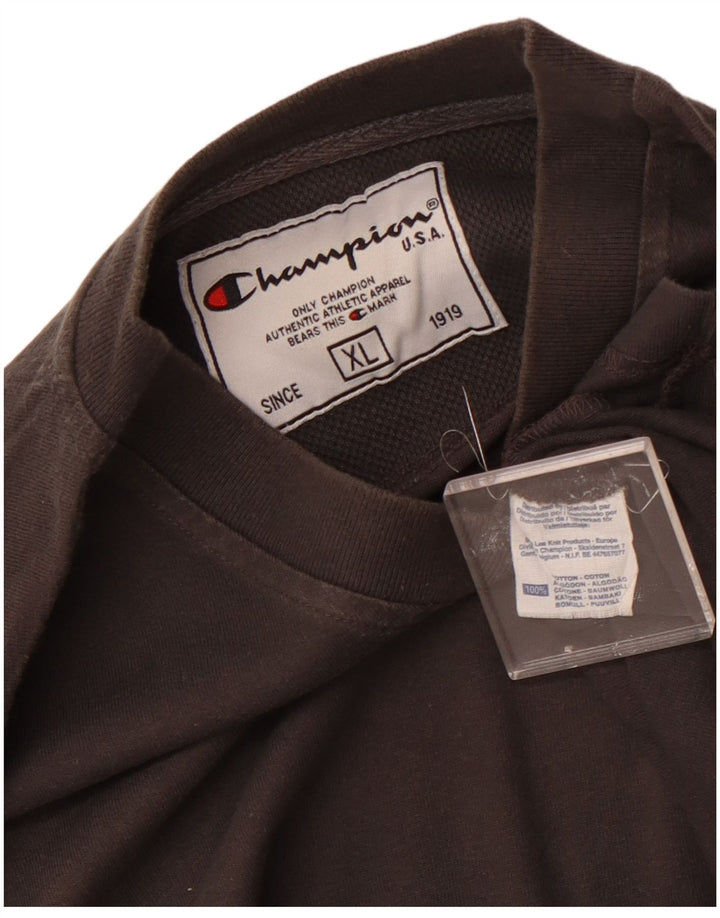 Ανδρικό τοπ Champion μακρυμάνικο XL γκρι βαμβακερό