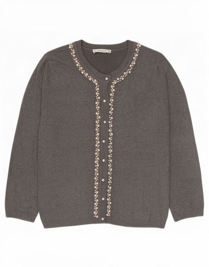 Zara Γυναικεία Ζακέτα UK 14 Large Grey