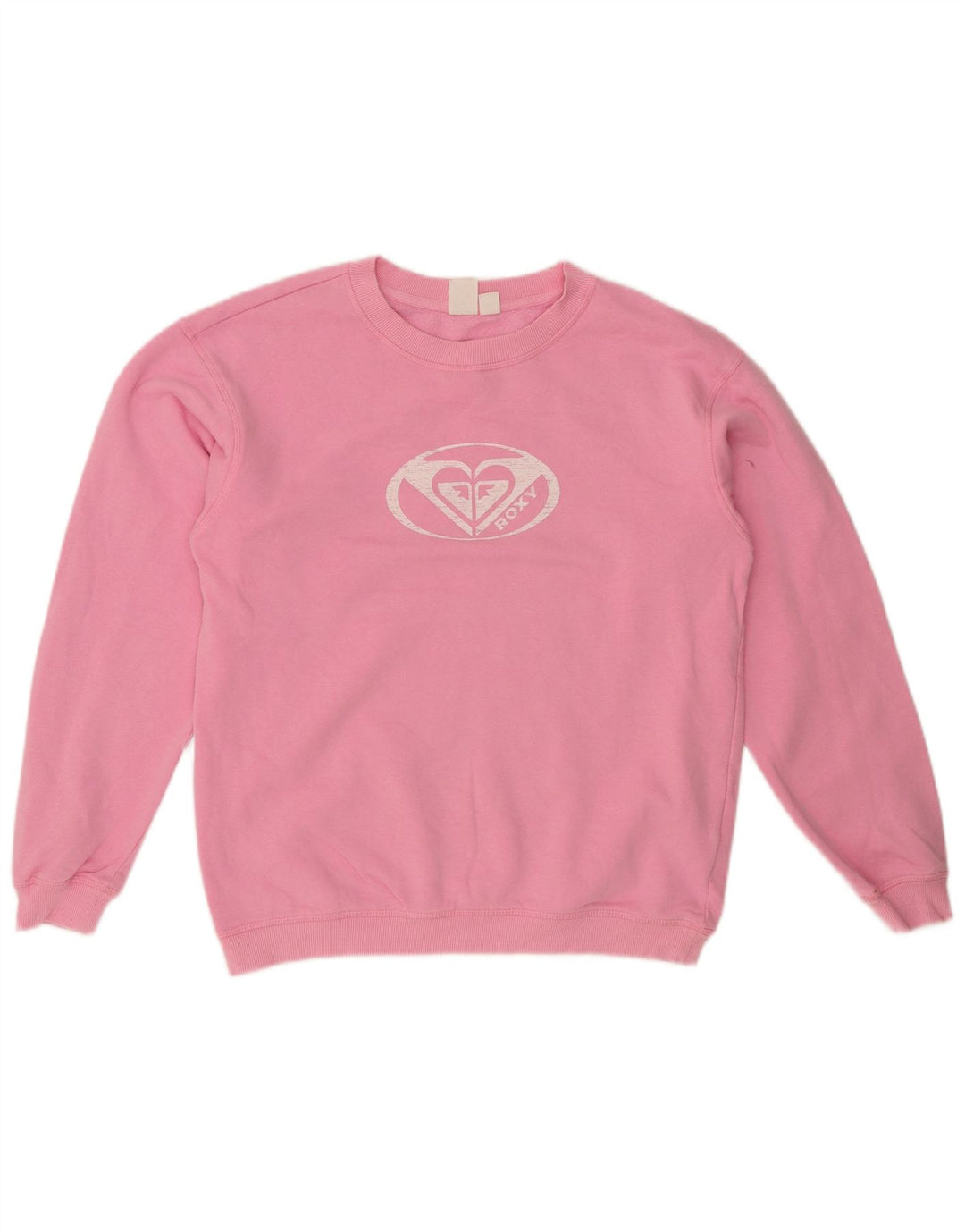 ROXY Womens Graphic Sweatshirt Jumper UK 14 Medium Pink Cotton