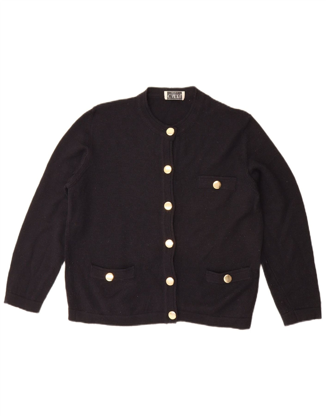 Vintage γυναικεία ζακέτα υπερμεγέθη UK 10 Small Navy Blue Wool