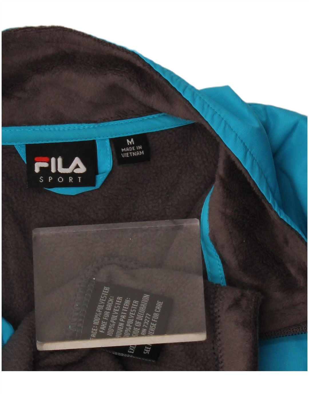 FILA Γυναικείο Fleece Jacket UK 14 Medium Grey Colourblock Polyester