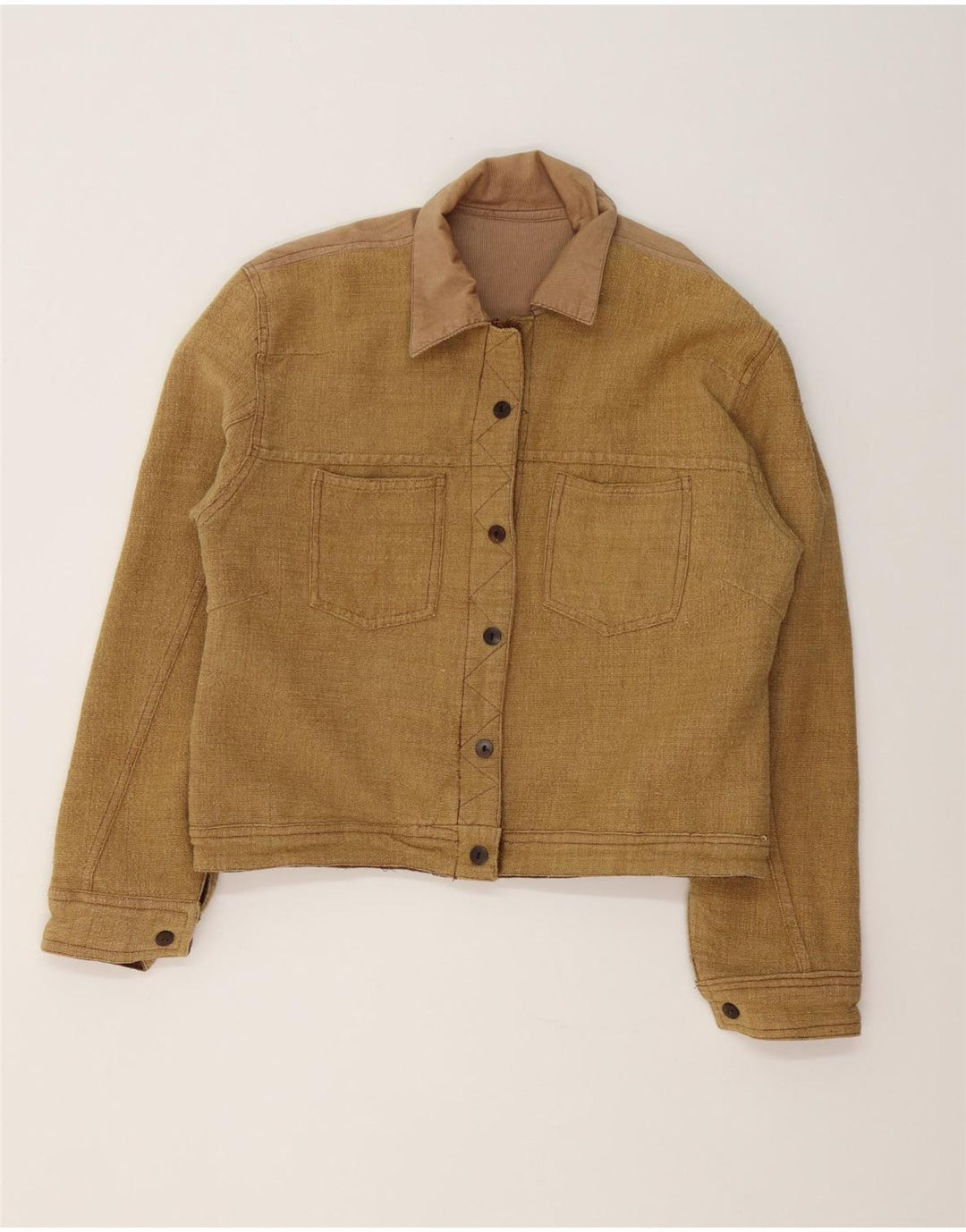 Vintage γυναικείο αναστρέψιμο μπουφάν UK 12 Medium Brown