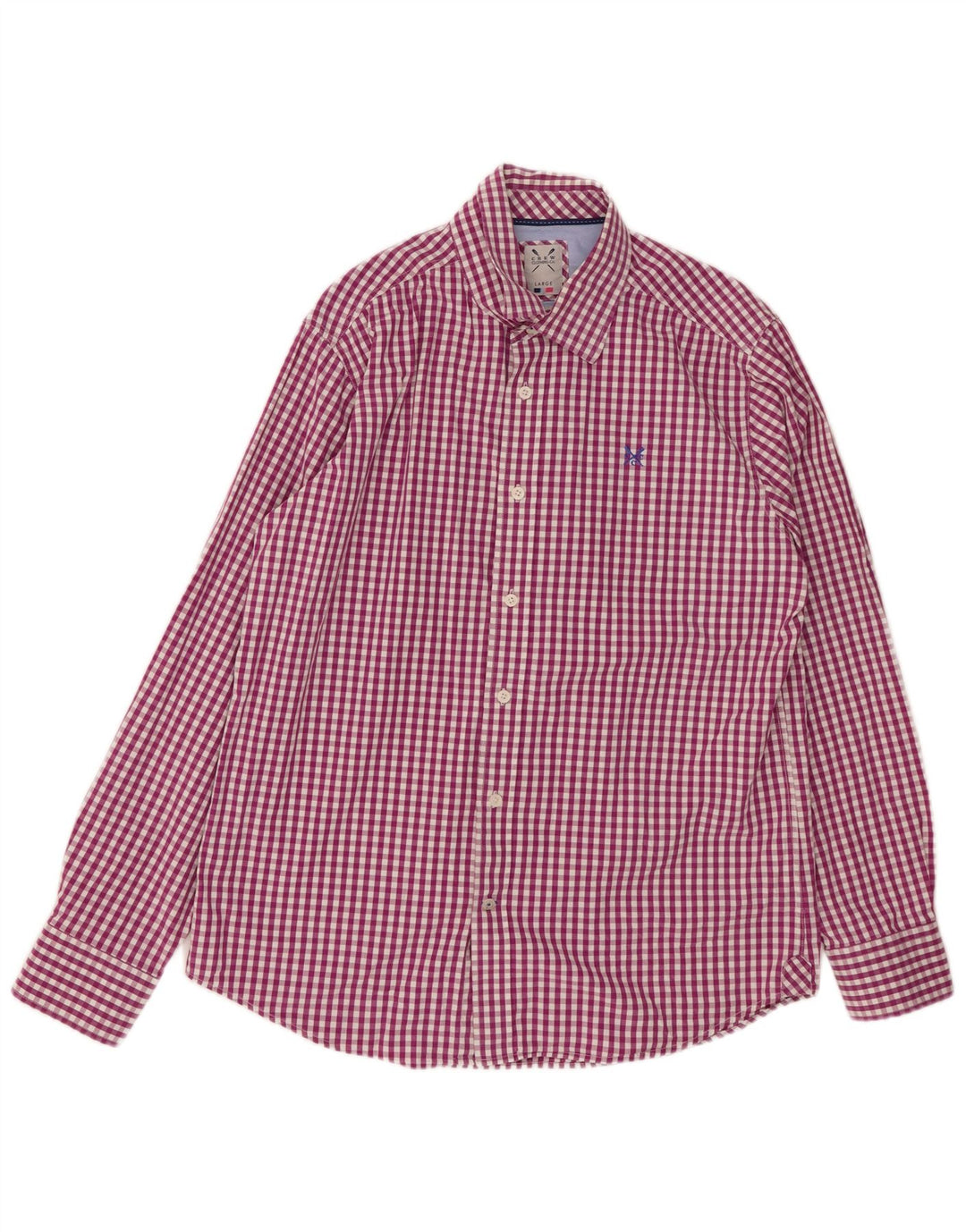 CREW CLOTHING Ανδρικό πουκάμισο Classic Fit Μεγάλο Μωβ βαμβακερό Gingham