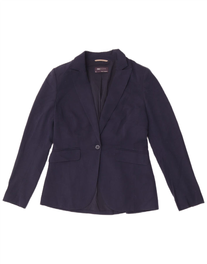 Marks & Spencer Γυναικείο Μπουφάν 1 Κουμπί Blazer UK 10 Small Navy Blue