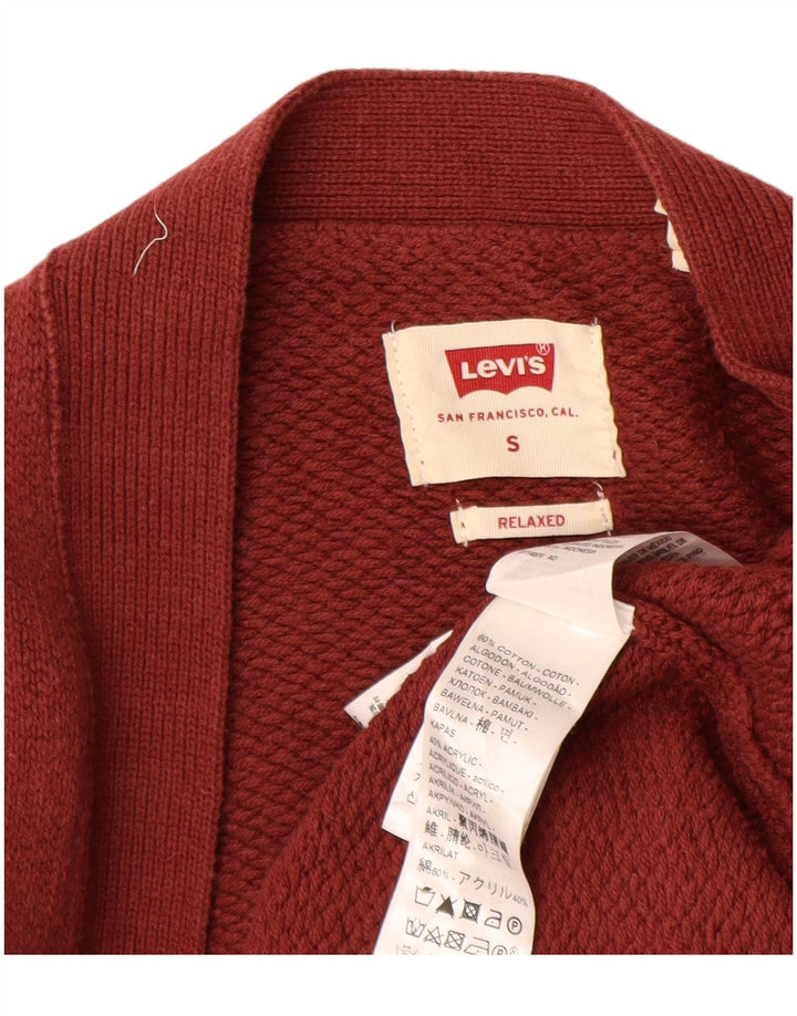 LEVI'S Ανδρικό Πουλόβερ Ζακέτα με Χαλαρή Εφαρμογή Μικρό Καφέ Ριγέ