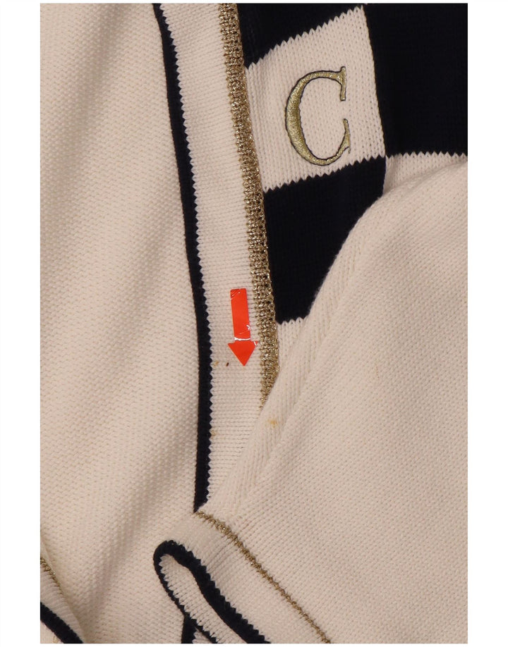 VINTAGE Γυναικείο πουλόβερ Longline Cardigan UK 14 Medium White