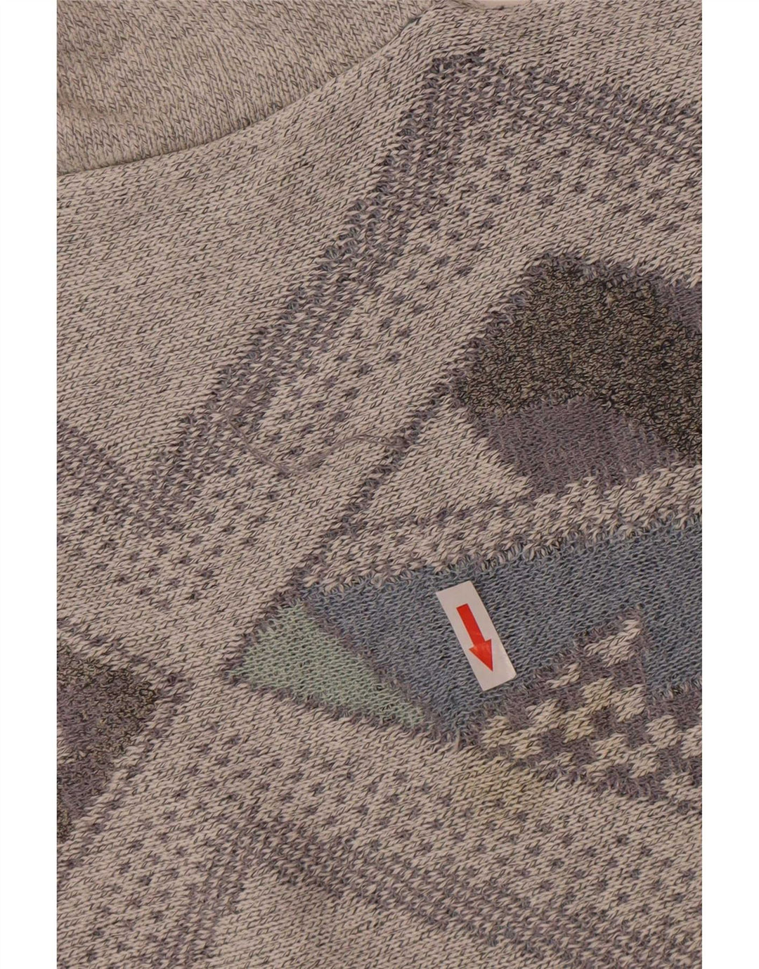 Vintage Ανδρικό πουλόβερ με κανονική εφαρμογή Crew Neck Jumper Large Grey Argyle/Diamond