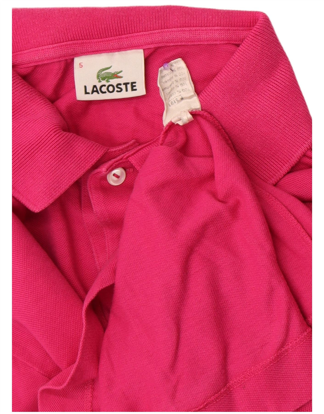 Ανδρικό πουκάμισο πόλο Lacoste Νούμερο 5 Μεγάλο ροζ βαμβακερό