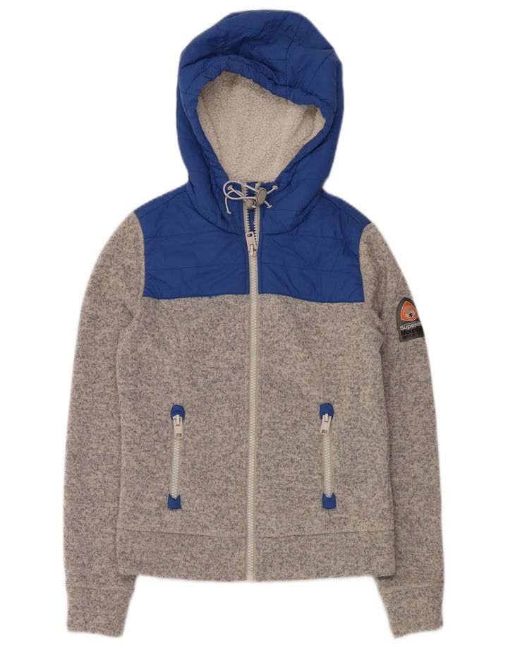 Γυναικείο μπουφάν SUPERDRY με κουκούλα UK 10 Small Grey Colourblock