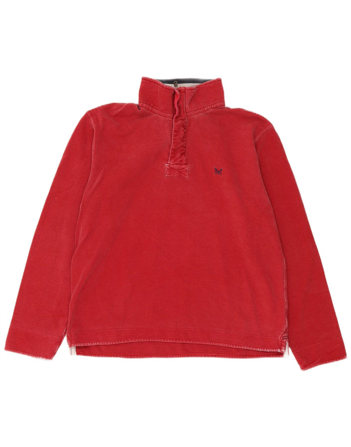 Ανδρικό φούτερ με φερμουάρ Crew Clothing, μεσαίο κόκκινο βαμβακερό