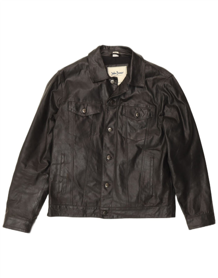 John Baner Ανδρικό Bomber Δερμάτινο Μπουφάν UK 40 Small Black Leather