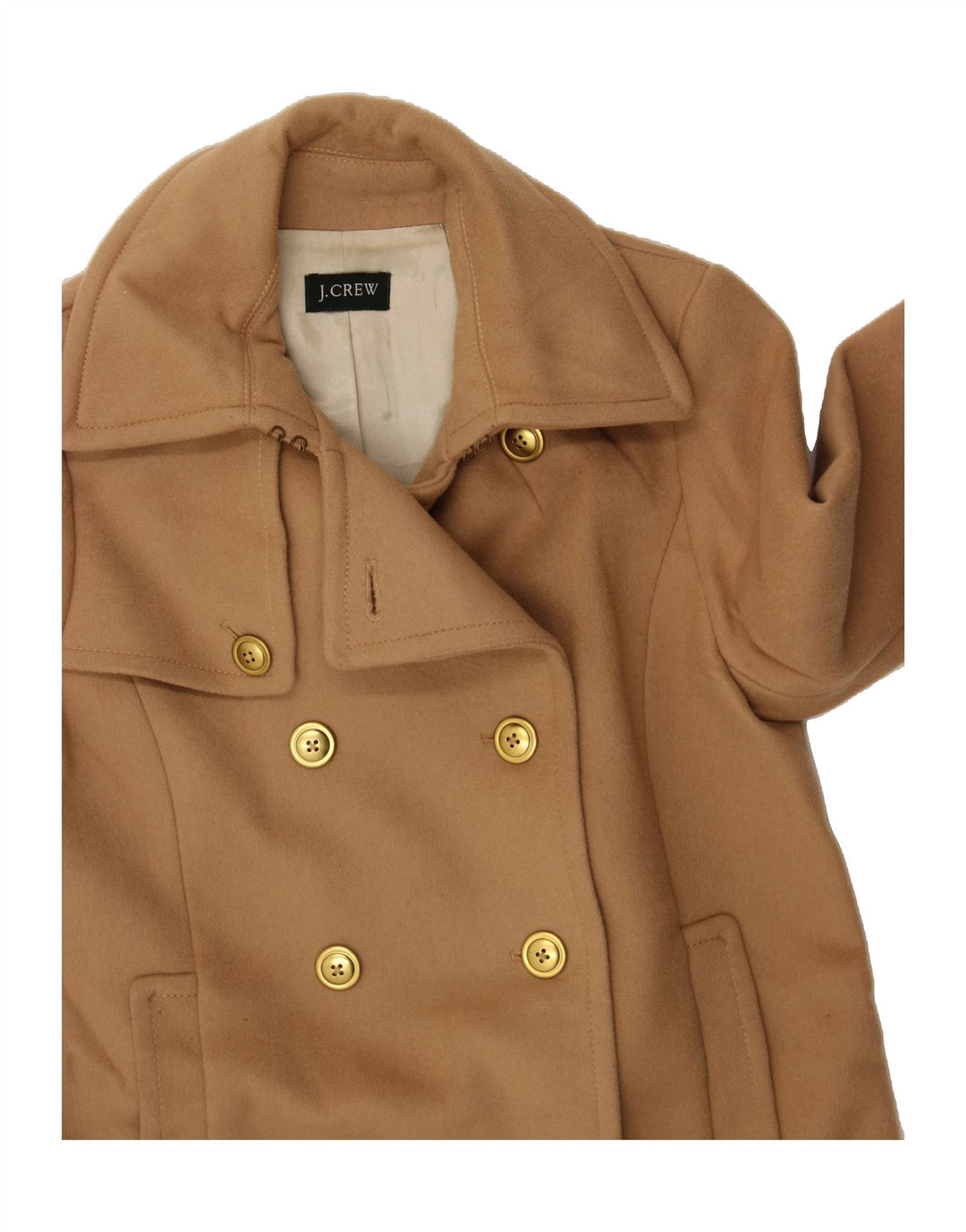J. CREW Womens Double Breasted Coat UK 6 XS Beige Vintage J. Crew and Second-Hand J. Crew from Messina Hembry 