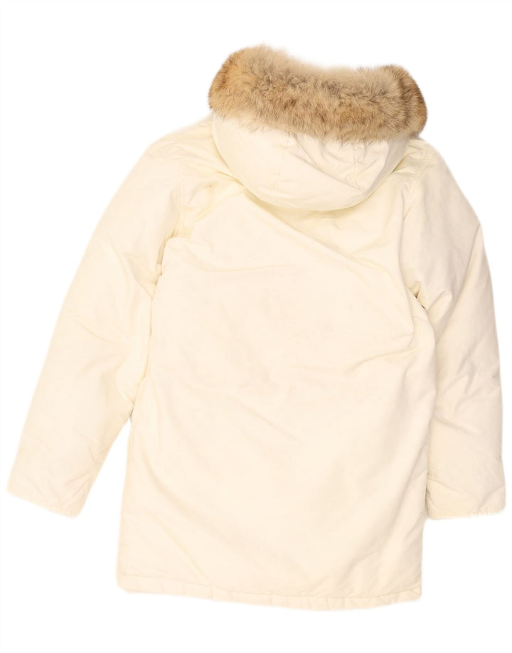 Woolrich Ανδρικό μπουφάν με κουκούλα UK 36 Small White Nylon