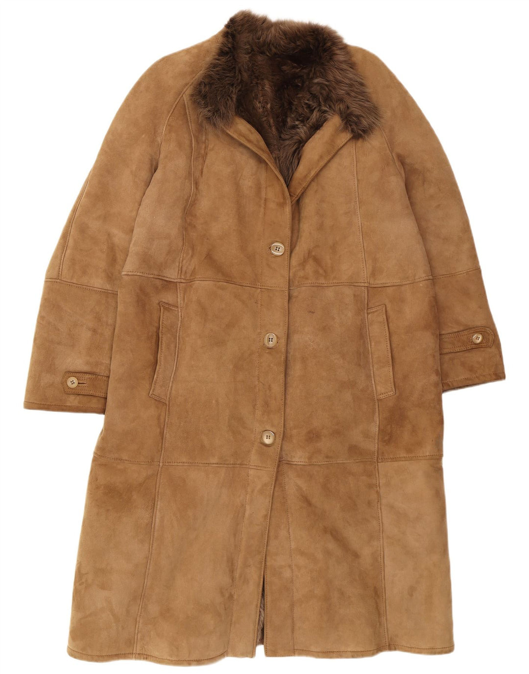 Shearling Γυναικείο Παλτό Shearling IT 48 XL Καφέ Shearling