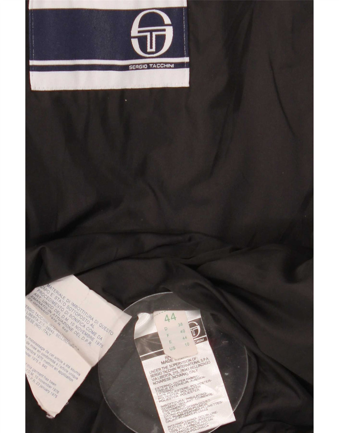 Sergio Tacchini Γυναικείο μπουφάν με επένδυση IT 44 Μεσαίου Μαύρου Πολυεστέρα