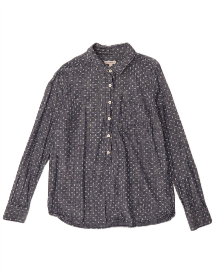 J. CREW Γυναικείο πουλόβερ Πουκάμισο US 6 Μεσαίων Μπλε στίγματα