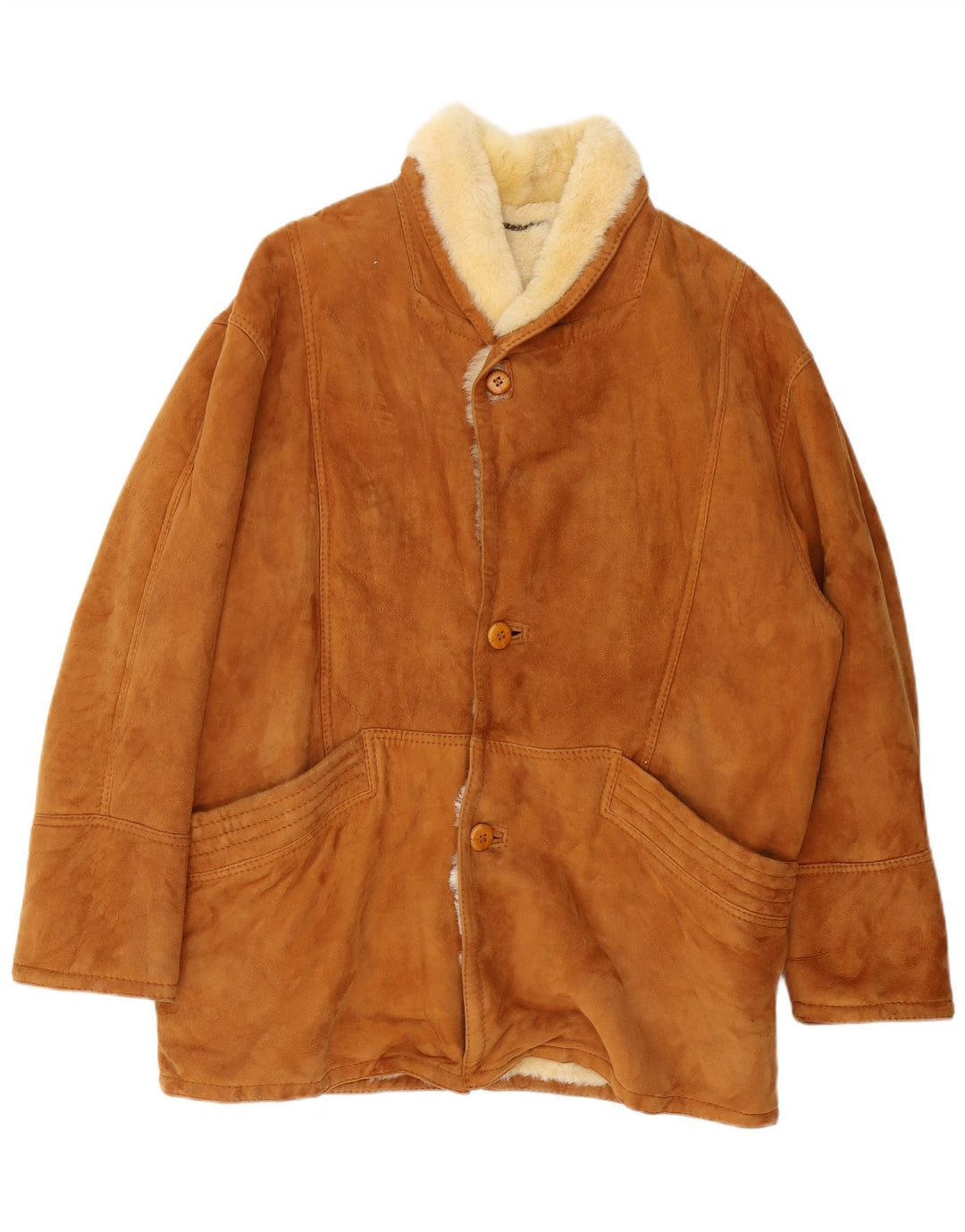 Vintage Ανδρικό Shearling Jacket IT 52 XL Brown Shearling