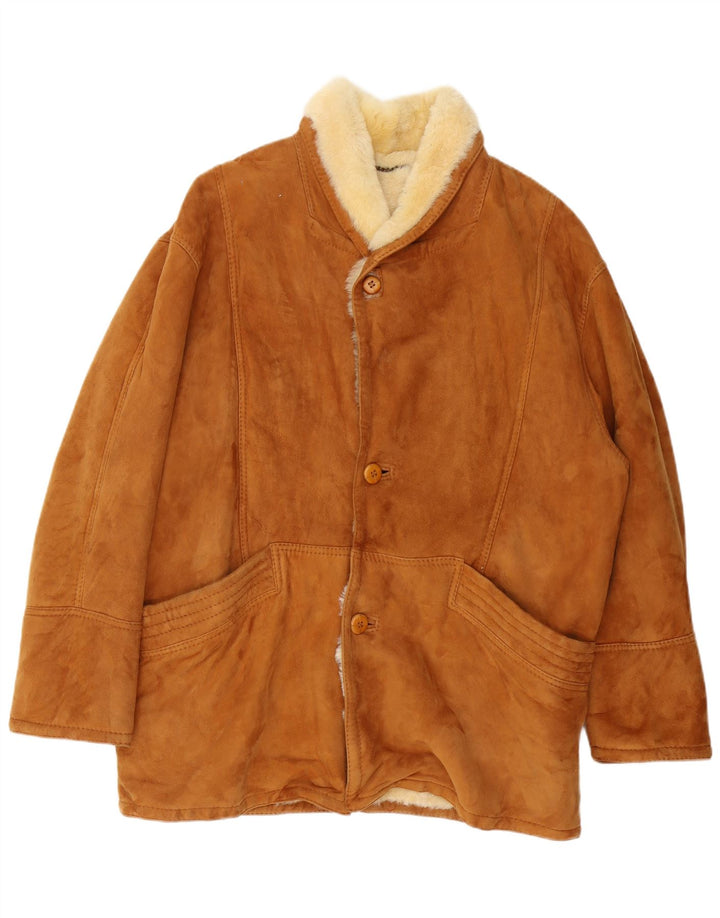 Vintage Ανδρικό Shearling Jacket IT 52 XL Brown Shearling
