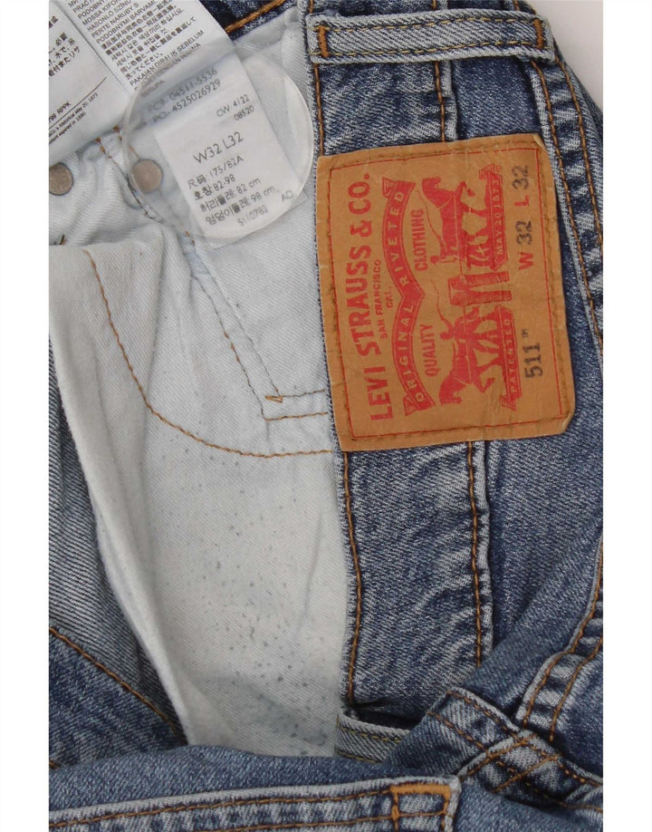 Levi's Mens 511 Slim Jeans W32 L32 Blue Cotton