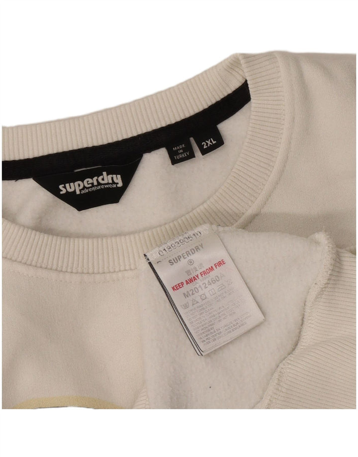 Ανδρικό γραφικό φούτερ Superdry Jumper 2XL Λευκό βαμβακερό