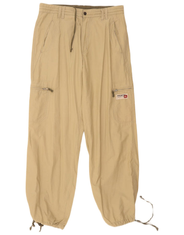 Quiksilver Ανδρικό Joggers Παντελόνι Cargo Medium W32 L32 Μπεζ βαμβακερό