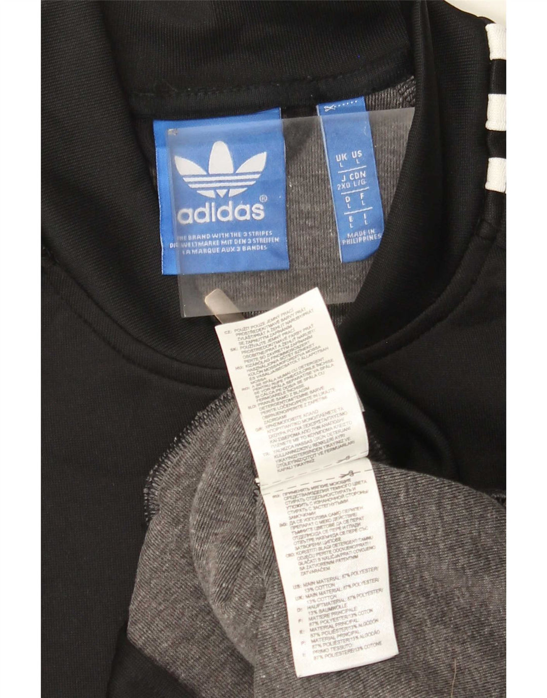 Ανδρική αθλητική φόρμα Adidas Top μπουφάν μεγάλο μαύρο πολυεστέρα