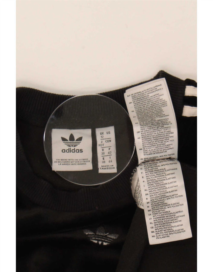Adidas Γυναικείο βελούδινο τοπ μακρυμάνικο UK 12 μεσαίο μαύρο πολυεστέρας